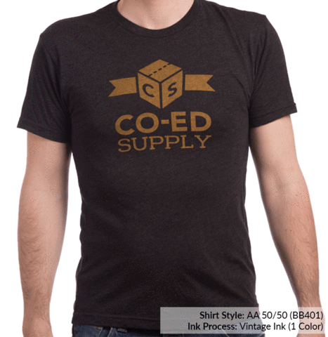 Screen print example of Co-Ed Supply