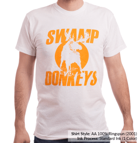 Screen print example of Swamp Donkeys