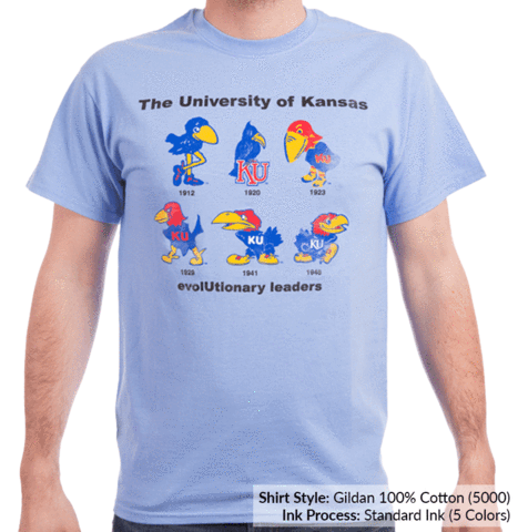 Screen print example of University of Kansas Alternate
