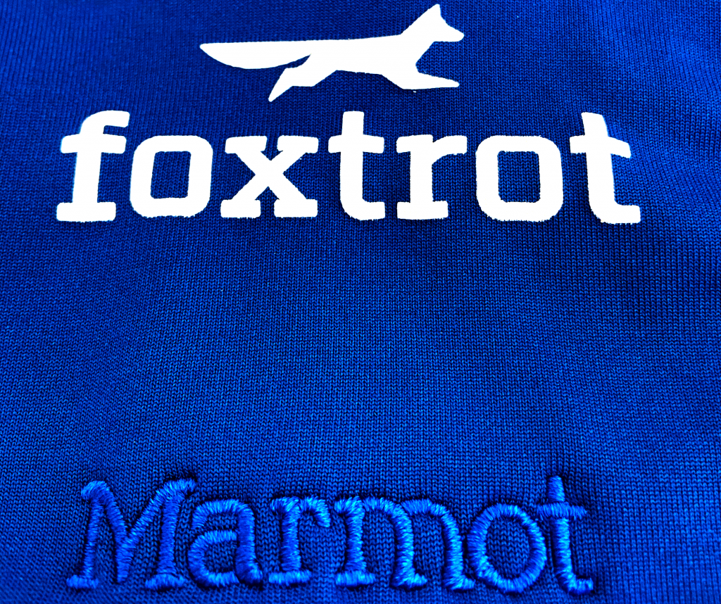 Foxtrot Custom logo printed on performance Marmot fleece sweatshirt