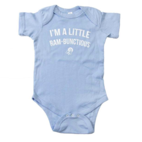 Screen print example of North Central Rams Onesie